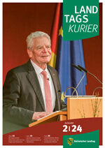 Joachim Gauck, ehemaliger Bundespräsident, am Rednerpult im Ständehaus